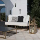 Outdoor Sofa 2 Seats in Aluminum with Ropes Luxury Design 3 Finishes - Julie Viadurini