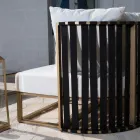 Outdoor Sofa 2 Seats in Aluminum with Ropes Luxury Design 3 Finishes - Julie Viadurini