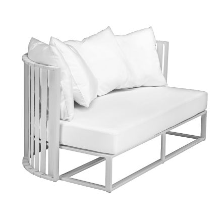 Outdoor Sofa 2 Seats in Aluminum with Ropes Luxury Design 3 Finishes - Julie Viadurini