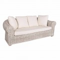 Sofa for Indoor or Indoor Outdoor 3 Places in Rattan Homemotion - Francioso