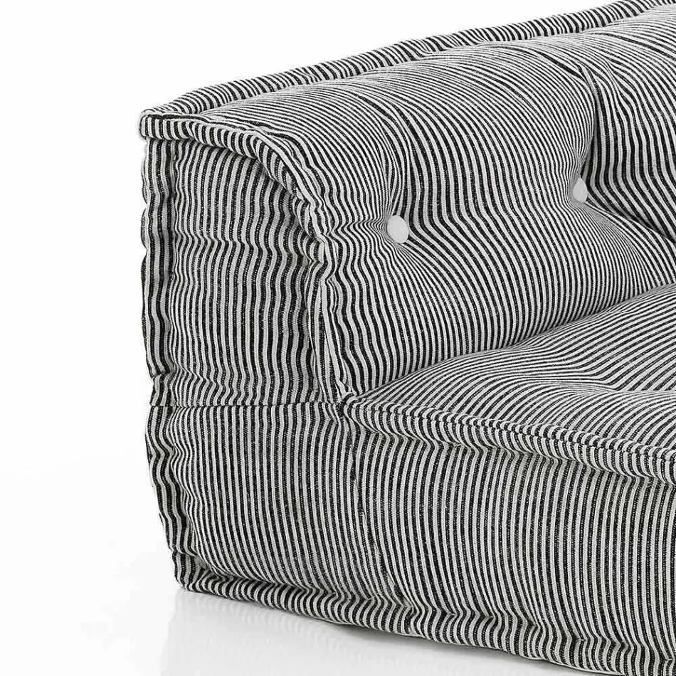 Padded Two-Seater Ethnic Sofa in Patchwork Fabric and Wood - Fiber Viadurini