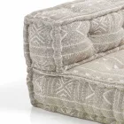 Padded Two-Seater Ethnic Sofa in Patchwork Fabric and Wood - Fiber Viadurini