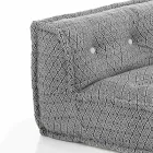 Padded Two-Seater Ethnic Sofa in Patchwork Fabric and Wood - Fiber Viadurini