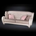 Velvet sofa Schinke, with buttoned upholstery, made in Italy