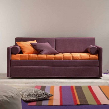 Design Bunk Bed Sofa Covered in Made in Italy Fabric - Gretel Viadurini
