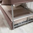 Modern Bunk Sofa Bed in Brown Fabric Made in Italy - Pont Viadurini
