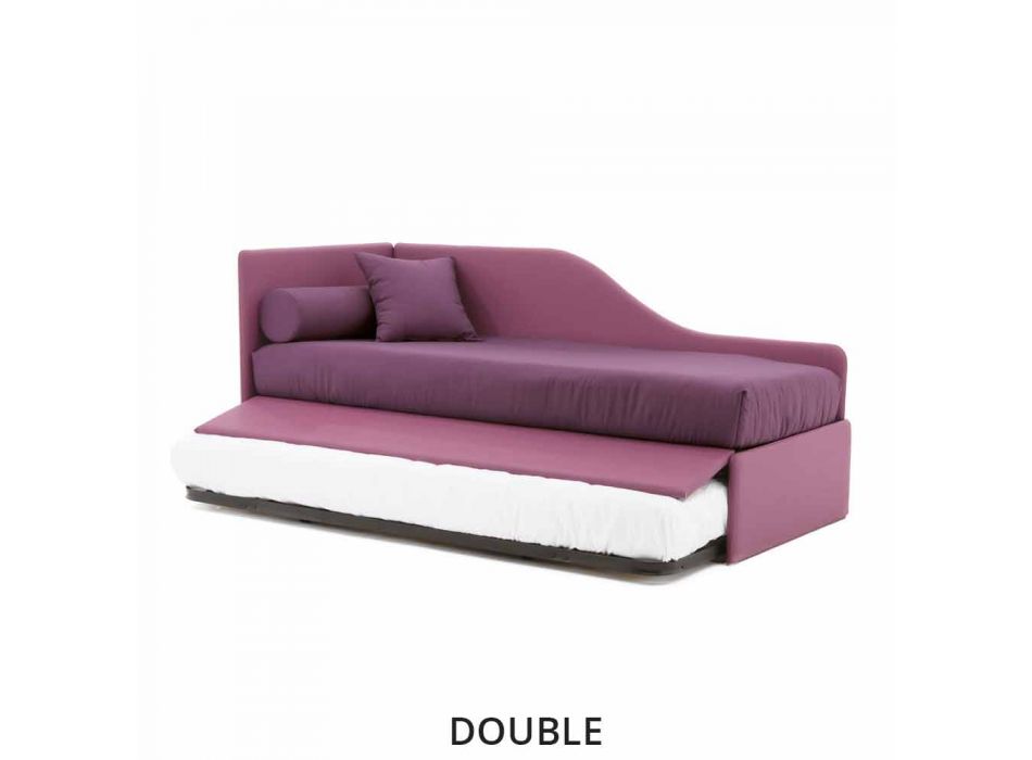 Design Sofa Bed in Removable Leatherette Made in Italy - Rallo Viadurini