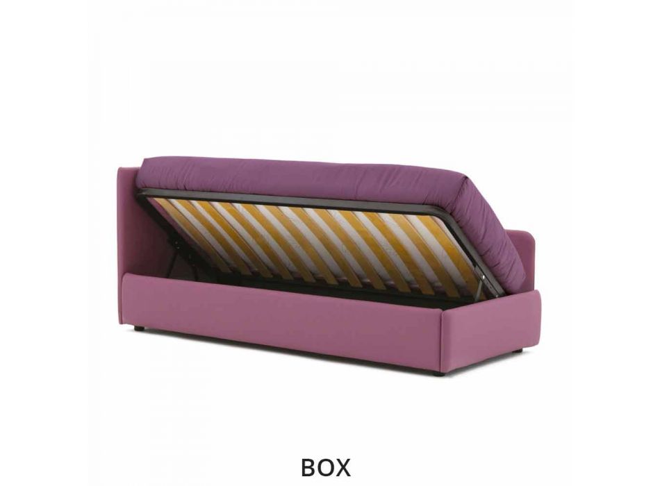 Design Sofa Bed in Removable Leatherette Made in Italy - Rallo Viadurini