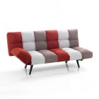 Sofa Bed in Multicolored Non-removable Fabric - Promezio Viadurini
