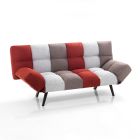 Sofa Bed in Multicolored Non-removable Fabric - Promezio Viadurini