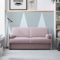 Sofa Bed in Pale Pink Fabric with White Border Made in Italy - Poppy