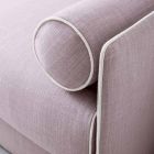 Sofa Bed in Pale Pink Fabric with White Border Made in Italy - Poppy Viadurini