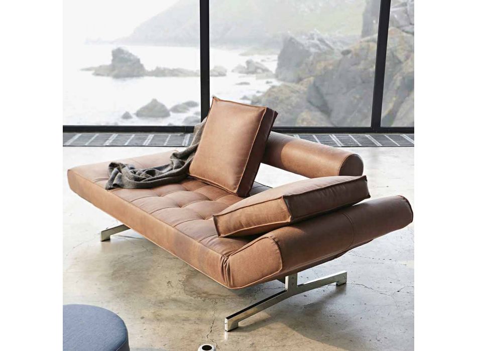Ghia by Innovation modern upholstered sofa bed with chrome legs Viadurini