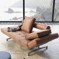 Ghia by Innovation modern upholstered sofa bed with chrome legs