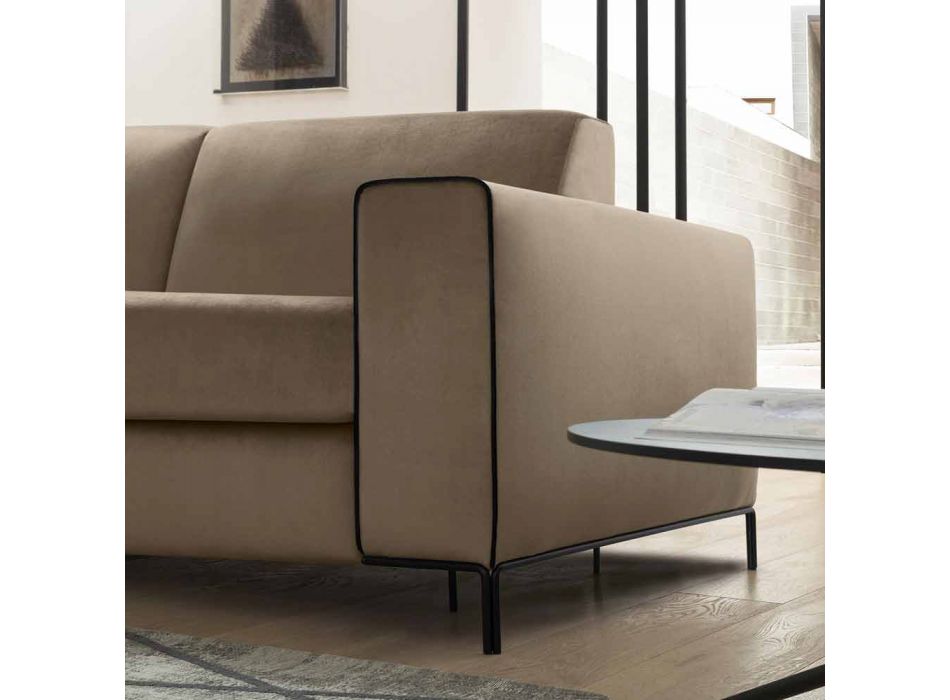 Modern Fabric Sofa Bed with Metal Feet Made in Italy - Tulipano Viadurini