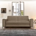 Modern Fabric Sofa Bed with Metal Feet Made in Italy - Tulipano