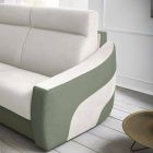 Modern Sofa Bed Upholstered in Made in Italy Bicolor Fabric - Begonia Viadurini