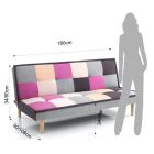 Sofa Bed Covered in Multicolored Fabric - Carbon Viadurini