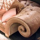 Linen sofa in capitonné classic style fabric Baloo Viadurini