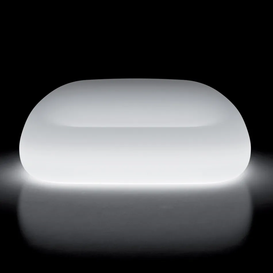 Outdoor Bright Sofa with LED Light in Polyethylene Made in Italy - Ervin Viadurini