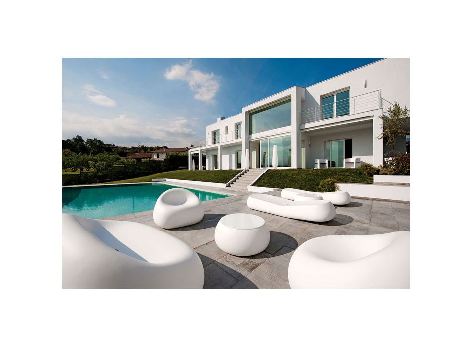 Modern Outdoor Sofa in Polyethylene of Made in Italy Design - Ervin Viadurini
