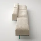 Saphir - Modern Modular Sofa with Glass Base, Made in Italy Viadurini