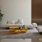 Saphir - Modern Modular Sofa with Glass Base, Made in Italy Viadurini