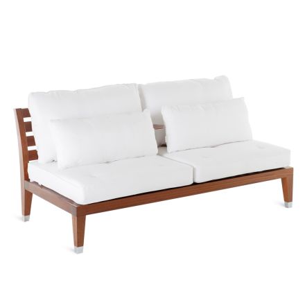 Outdoor 2 or 3 Seater Sofa in Mahogany Made in Italy with Cushion - Balin Viadurini