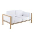 Outdoor Sofa 2 or 3 Seats in Teak with Pillow Set Included Made in Italy - Liberato