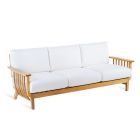 Outdoor Sofa 2 or 3 Seats in Teak Made in Italy with Cushions - Sleepy Viadurini