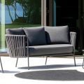 Outdoor Sofa in Steel Various Sizes and Cushions Included Made in Italy - Bronn