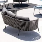 Outdoor Sofa in Steel Various Sizes and Cushions Included Made in Italy - Bronn Viadurini