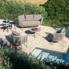 Outdoor Sofa in Steel Various Sizes and Cushions Included Made in Italy - Bronn Viadurini