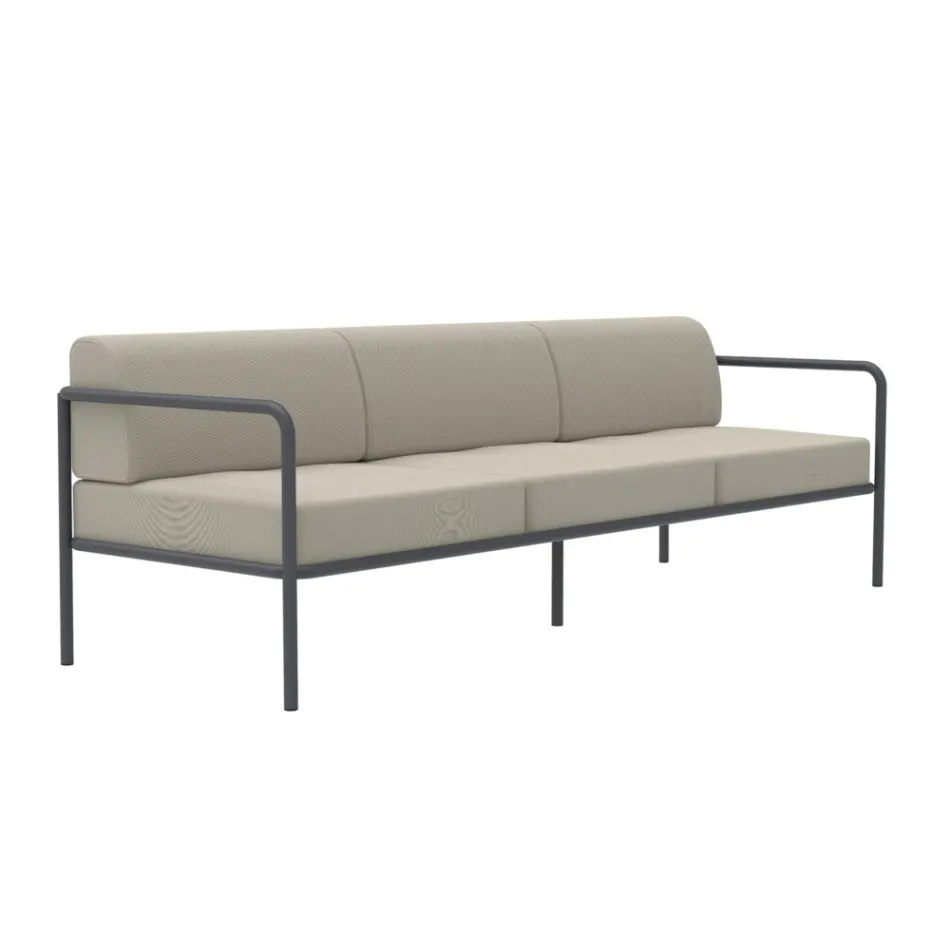 Outdoor Sofa in Steel Various Sizes and Cushions Made in Italy - Arwen Viadurini