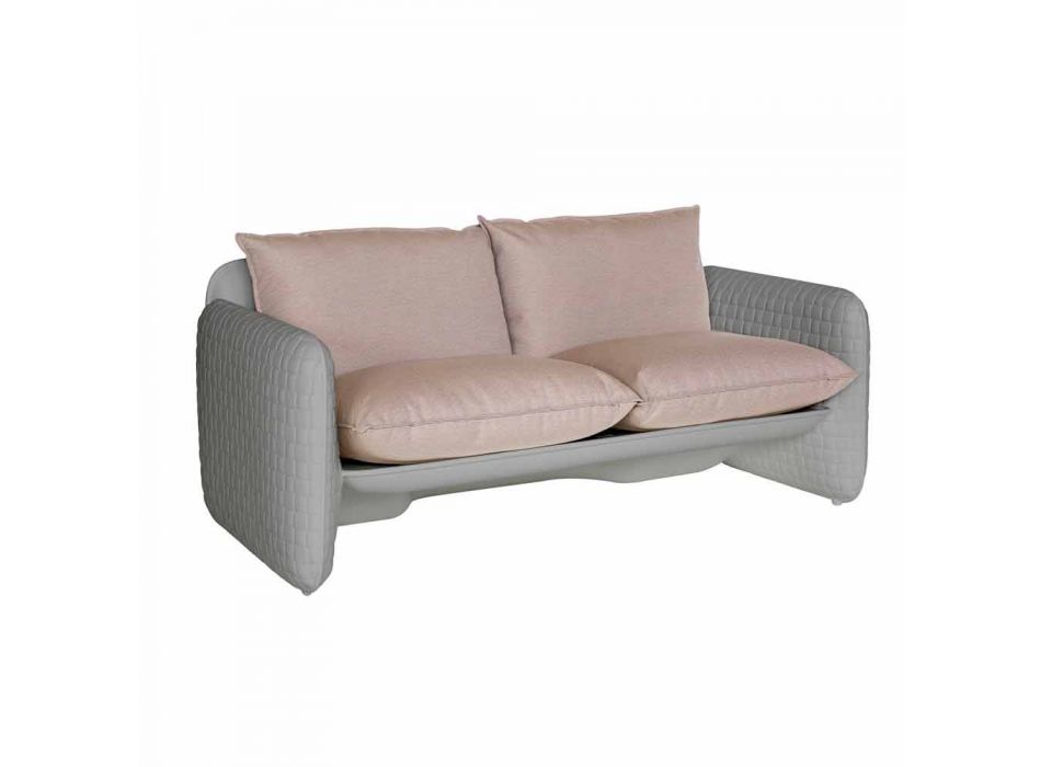 2 seater outdoor sofa in fabric or leather - Mara by Slide Viadurini