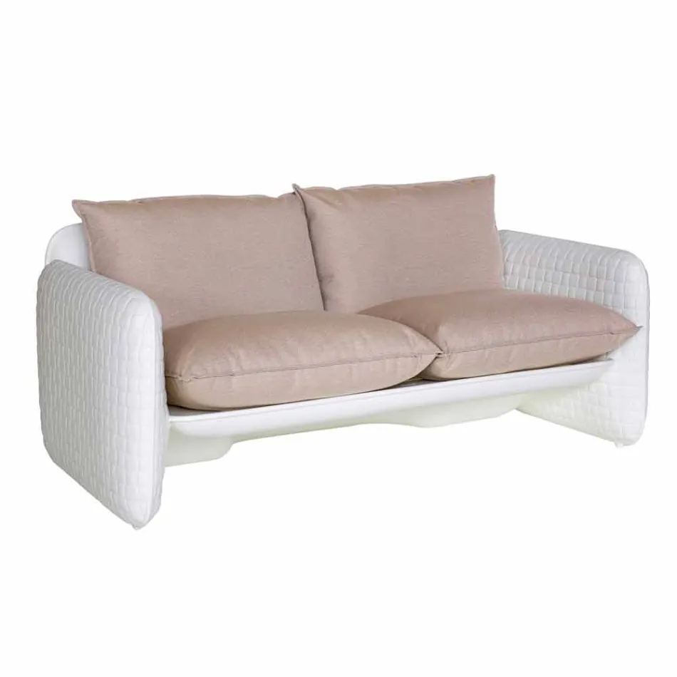 2 seater outdoor sofa in fabric or leather - Mara by Slide Viadurini