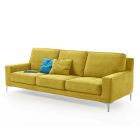 Living Room Sofa in White or Yellow Removable Fabric Made in Italy - Tenerife Viadurini