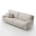 Living Room Sofa in White or Yellow Removable Fabric Made in Italy - Tenerife