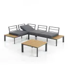 Sofa Convertible into Chaise Longue with Adjustable Backrest and Coffee Table - Finir Viadurini