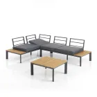 Sofa Convertible into Chaise Longue with Adjustable Backrest and Coffee Table - Finir Viadurini