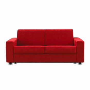 Modern design three-seater sofa in eco-leather / fabric made in Italy Mora