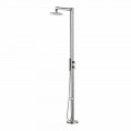 Outdoor Shower in Chromed Stainless Steel with Hand Shower Made in Italy - Modeo