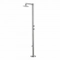 Outdoor shower in chromed stainless steel with foot washer Made in Italy - Modeo