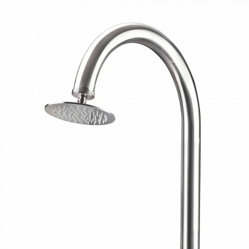 Chromed Stainless Steel Garden Shower with Foot Wash Made in Italy - Marlen