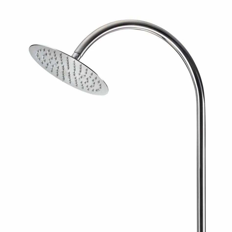 Stainless Steel Garden Shower with Round Shower Head Made in Italy - Norton Viadurini