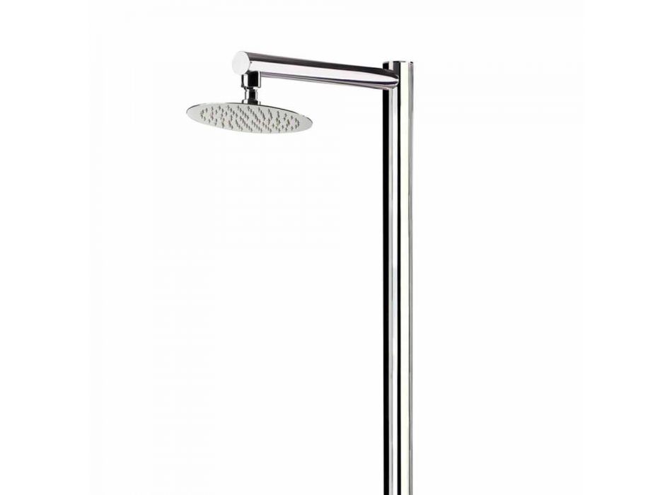 Garden shower in chromed stainless steel with foot washer Made in Italy - Modeo Viadurini