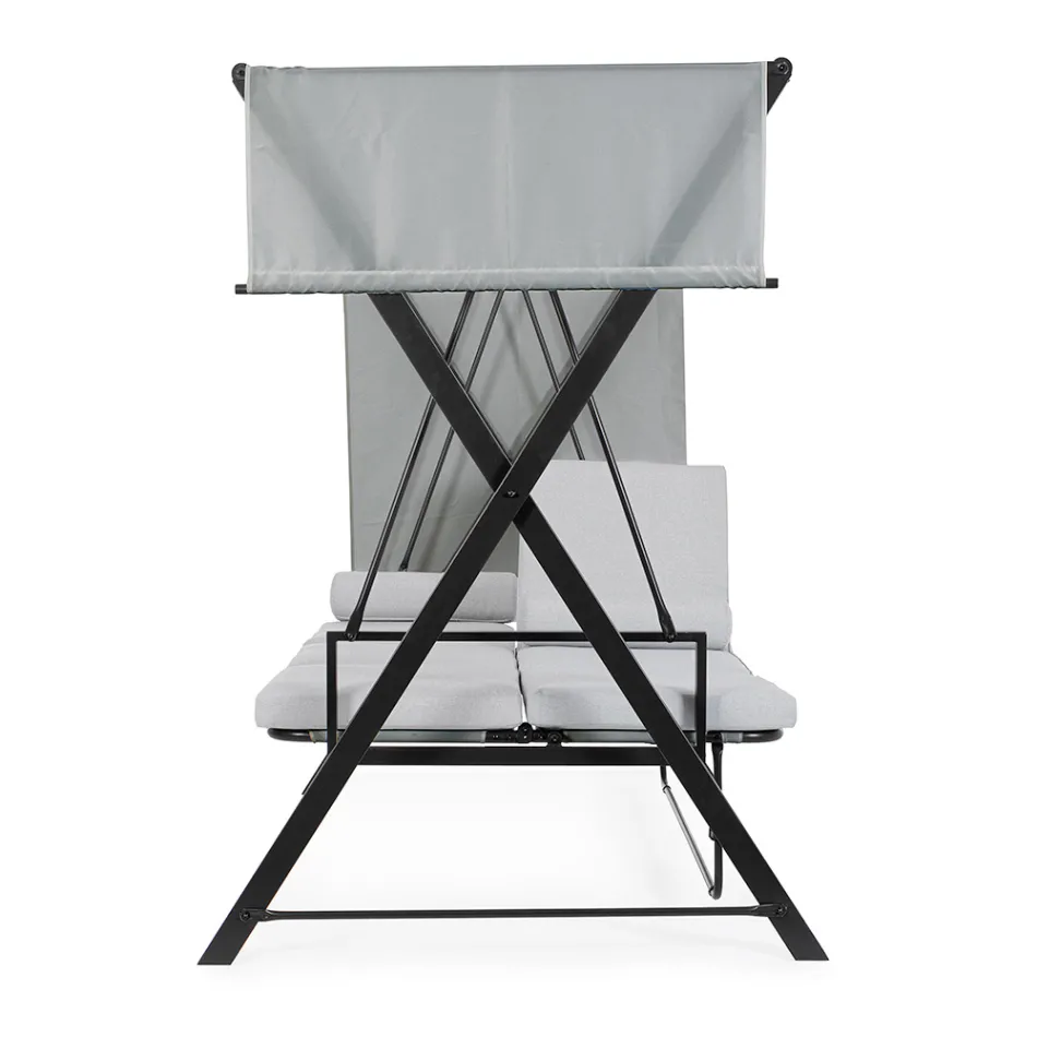 Swing Convertible into a Bed for the Garden in Steel and Fabric - Recall  Viadurini