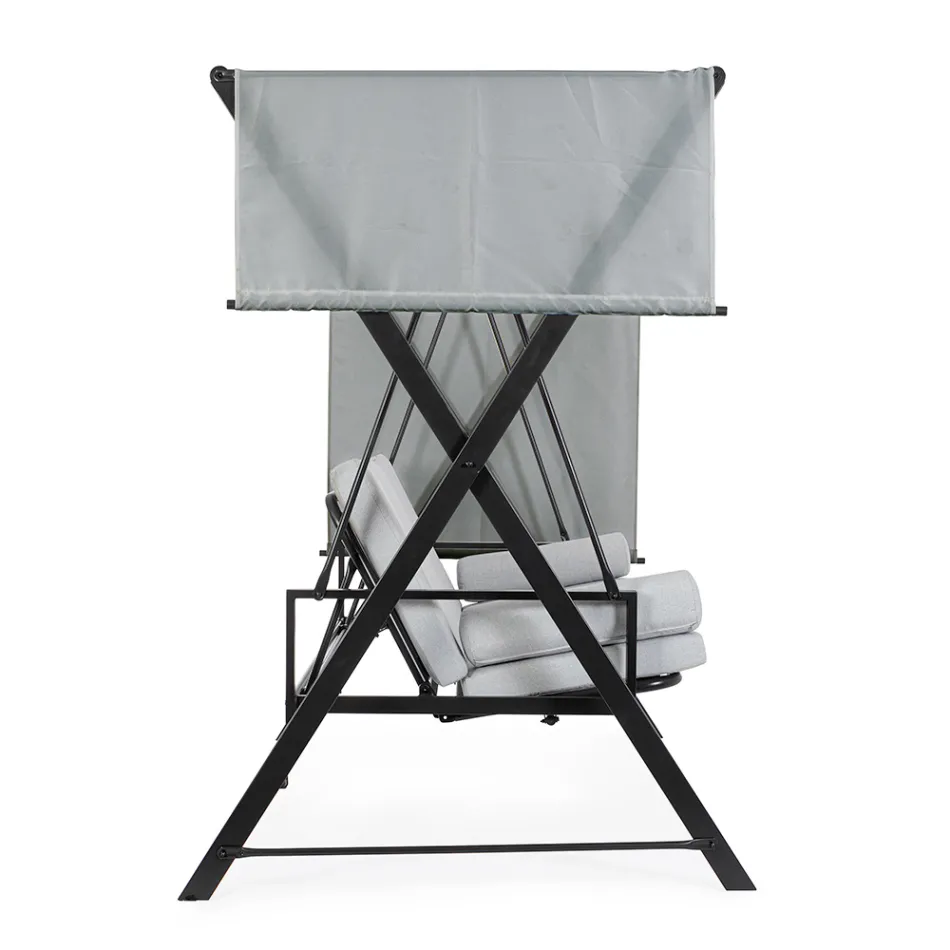 Swing Convertible into a Bed for the Garden in Steel and Fabric - Recall  Viadurini