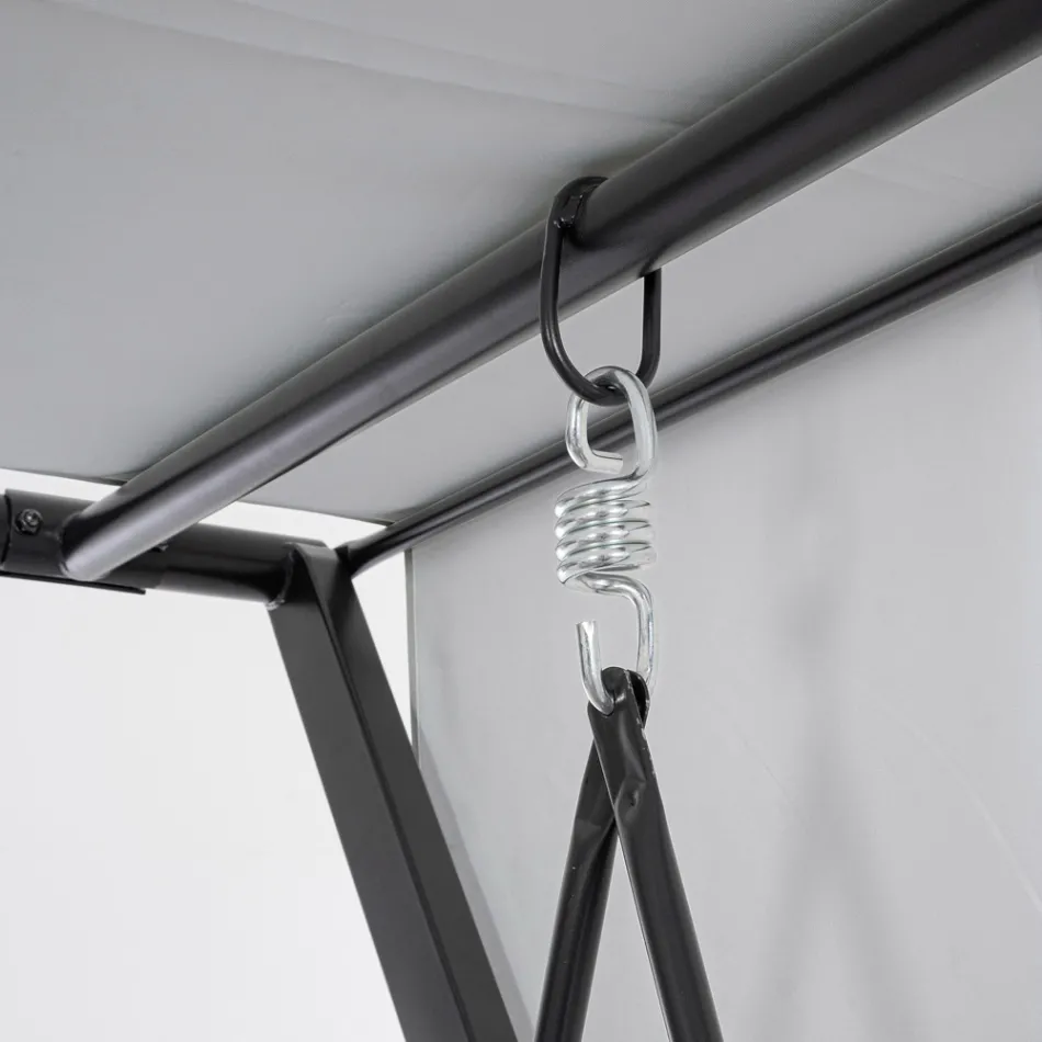 Swing Convertible into a Bed for the Garden in Steel and Fabric - Recall  Viadurini