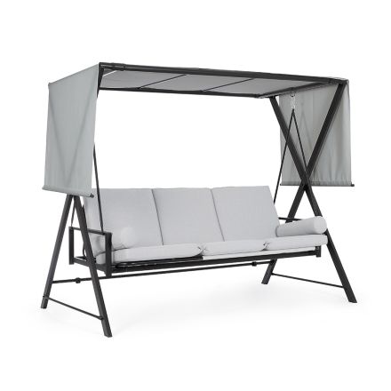 Swing Convertible into a Bed for the Garden in Steel and Fabric - Recall  Viadurini